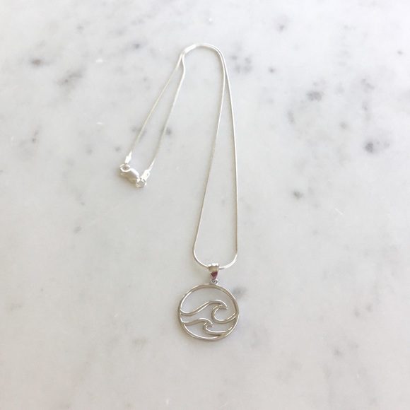 Sterling Silver Wave Necklace - Picture 5 of 12